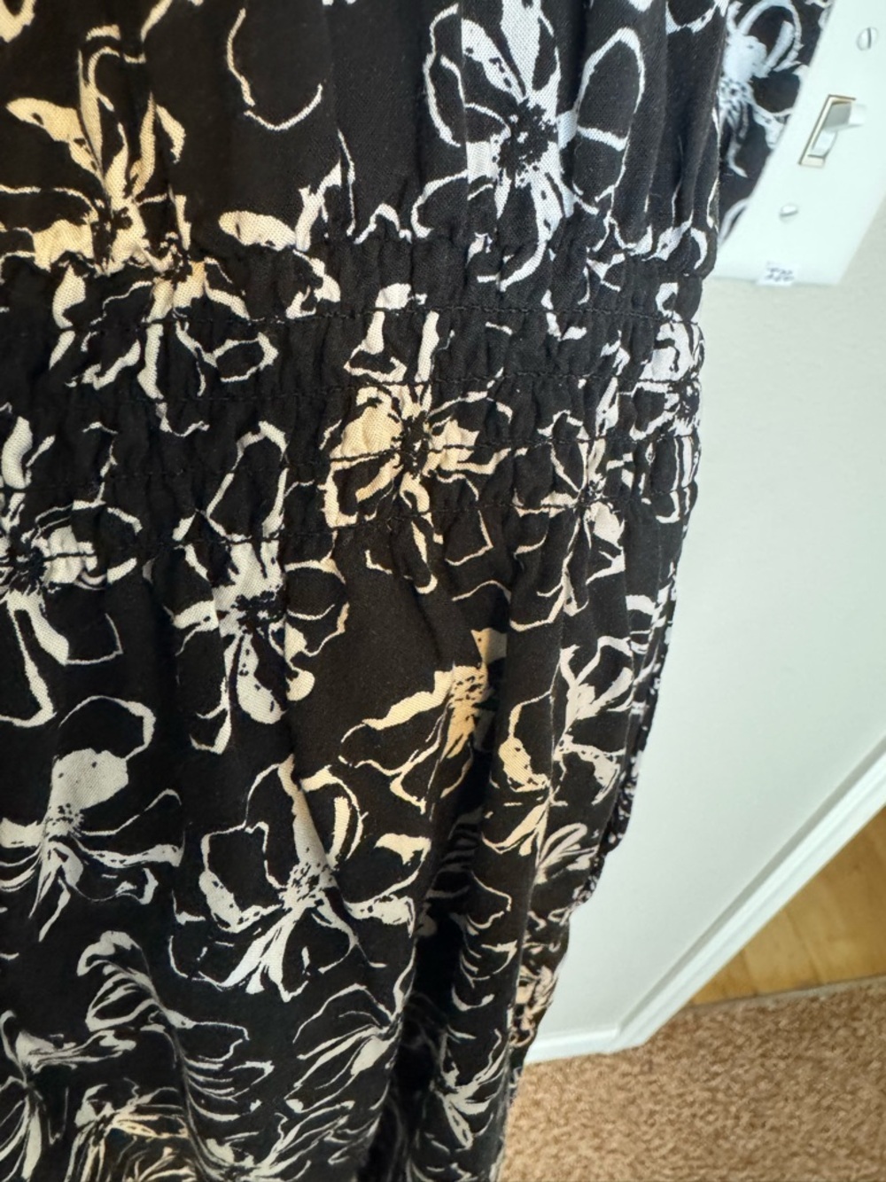 Banana Republic Black and White Floral Long-Sleeve Romper - Picture 9 of 9